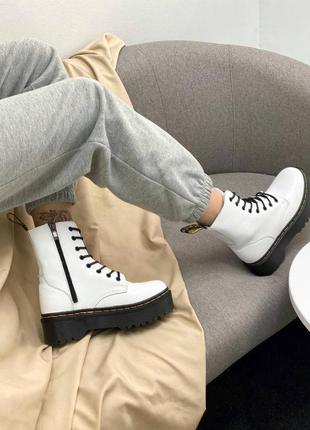 ⭕ботинки жіночі білі на платформі доктор мартінс dr martens jadon
