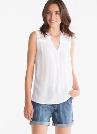 Белая легкая блуза блузка c&a универсальная s m 38 біла рубашка