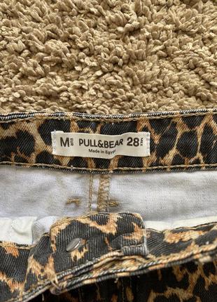 Джинсовая леопардовая мини юбка pull&bear5 фото