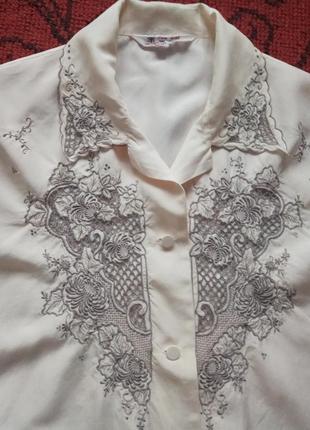 Вінтажна блуза 100%шовк2 фото