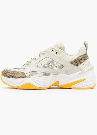 Женские кроссовки nike m2k tekno beige yellow