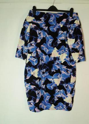 Платье в красивый цветочек с открытыми плечами от  бренда george eu462 фото
