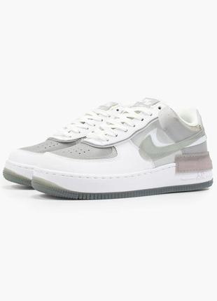 Женские кроссовки nike air force shadow white grey