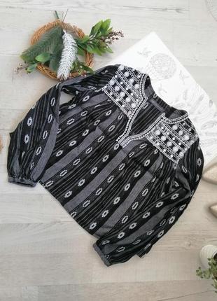 Блуза в етно стилі брендовий щільна тканина marks & spencer1 фото