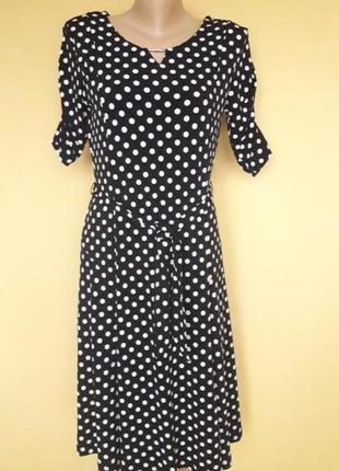 Миле чорне плаття в горох