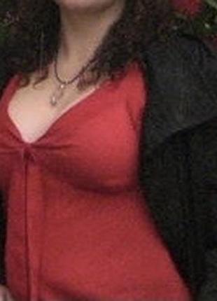 Блуза,кофта,красная блюзочка,v - декольте6 фото