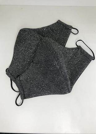 Багаторазова маска шайн чорна