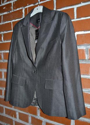 Сірий класичний жакет, піджак next у ялинку,розмір 50.офісний жакет на роботу2 фото