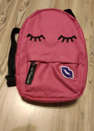 Ультрамодный розовый рюкзак-сумка мейбилин ню йорк6 фото