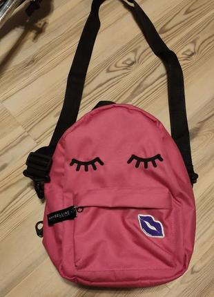 Ультрамодный розовый рюкзак-сумка мейбилин ню йорк10 фото