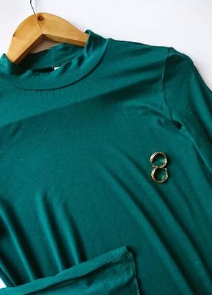 Смарагдова кофта/водолазка/блуза з розширеними рукавами nly trend, на р. s/m2 фото