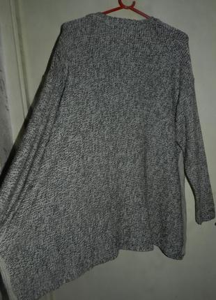Джемпер-свитер-пуловер-трапеция,меланж,большого размера3 фото
