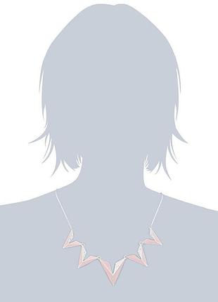 Елегантне ніжне кольє кольору пудра сріблення емаль pilgrim данія елітна біжутерія2 фото