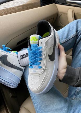 Кросівки nike air force shadow white/blue кроссовки5 фото