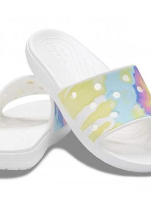 Крокс шлепки   crocs   bayaband tie-dye mania slide , слайды, сланцы, шлепанцы,5 фото