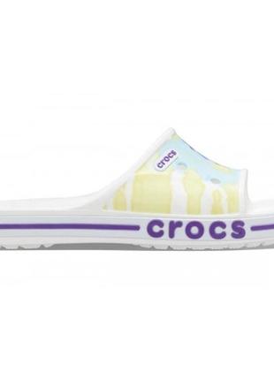 Крокс шлепки   crocs   bayaband tie-dye mania slide , слайды, сланцы, шлепанцы,7 фото