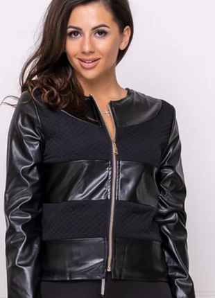 Женская легкая куртка кожаная "nika"|2 фото
