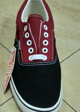 Кеди vans era black/bordo