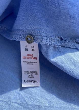 Голубая рубашка хлопок george размер 10 с-м4 фото