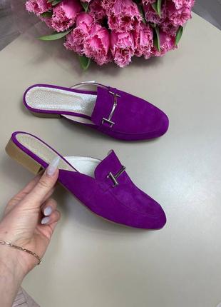 Мюли замшеві шльопанці мюлі замшеві