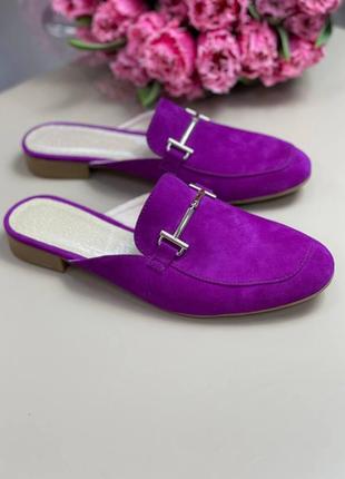 Мюли замшеві шльопанці мюлі замшеві