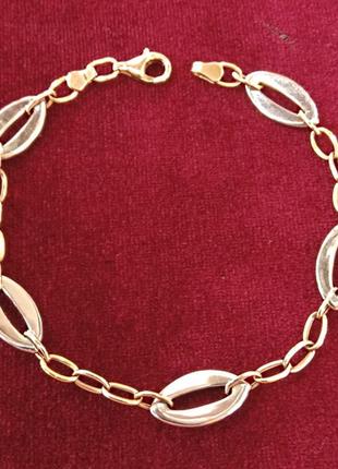 Золотой женский браслет комбинированный декор