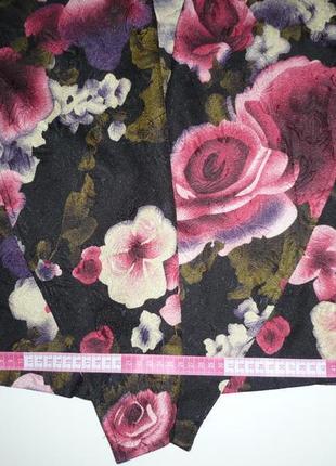 Женский пиджак оверсайз, принт цветы розы, с карманами7 фото