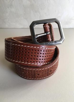 Шкіряний міцний ремінь hugo boss belt вінтаж