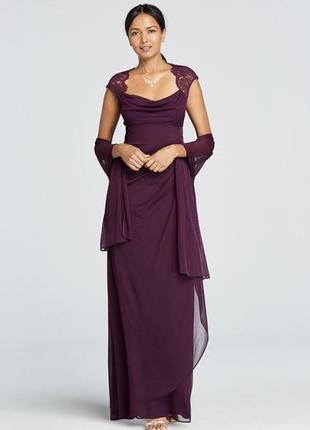 Вечернее длинное платье асимметричной длины с вырезом сзади "14" usa фиалка1 фото