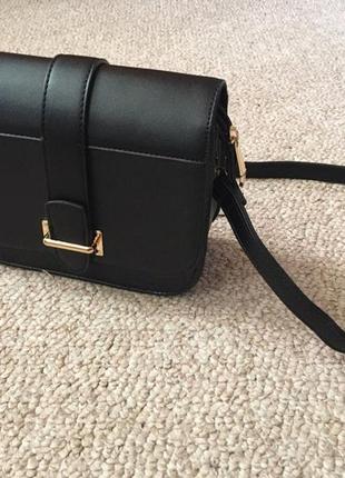 Женская черная маленькая сумочка клатч через плечо 20х17х82 фото