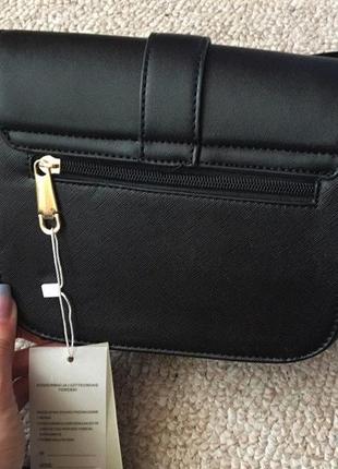 Женская черная маленькая сумочка клатч через плечо 20х17х84 фото