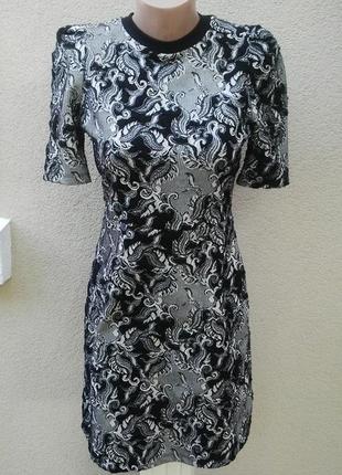 Платье с замочком по спинке,из трикотажной,фактурной ткани,хлопок+ полиэстер, next