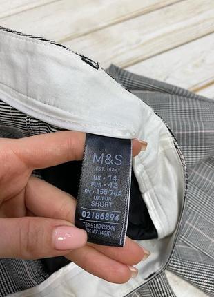 Очень стильные брюки в клеточку с розовыми линиями m&s2 фото