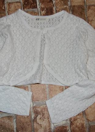 Кофта болеро хлопковая девочке 1 - 2 года h&m