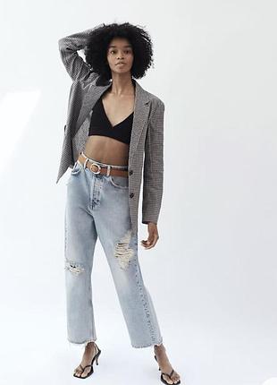 Джинсы прямые с высокой посадкой z1975 zara