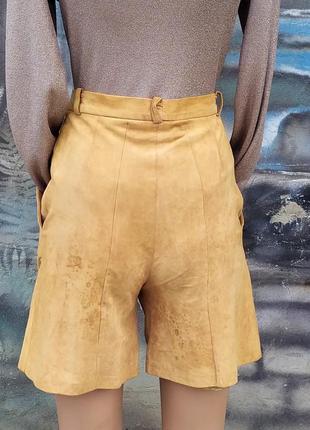 Кожаные замшевые шорты бермуды,высокая посадка,100%натуральные4 фото