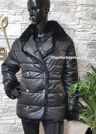 Пуховик з хутром норки