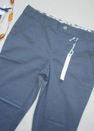 Шикарные штаны чинос дымчатый синий с ажурной окантовкой tu.2 фото