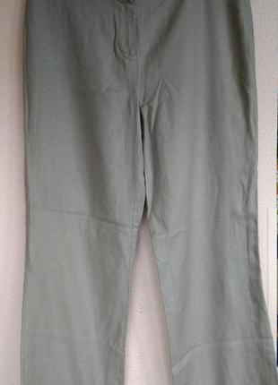 Отличительные брюки фисташкового цвета лен_выскоза marks &amp; spencer 143 фото