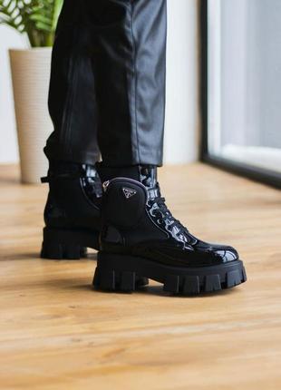 Жіночі черевики prada milano monolith black