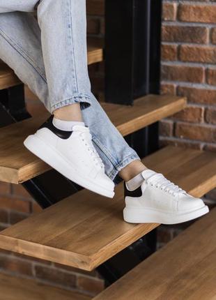 Alexander mcqueen white black leather🆕шикарные кроссовки🆕купить наложенный платёж8 фото