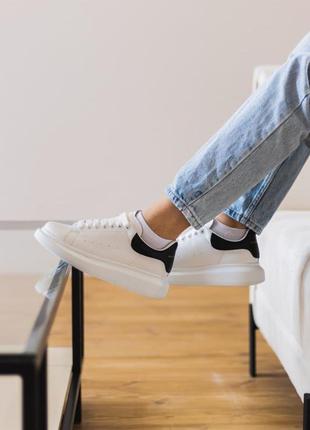Alexander mcqueen white black leather🆕шикарные кроссовки🆕купить наложенный платёж10 фото