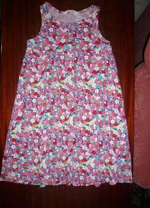 Платье сарафан летнее цветочный прнт 6-8 лет h&m 128 см