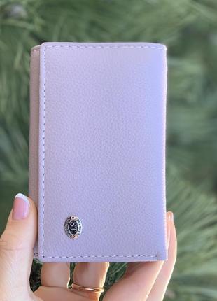 Шкіряний жіночий лавандовий гаманець на магнітах st 031, кольори в асортименті