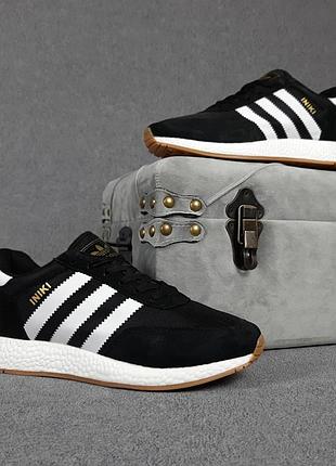 Adidas iniki чёрные с белым 🆕шикарные кроссовки адидас🆕купить наложенный платёж