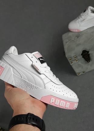 Жіночі кросівки puma cali білі з рожевим4 фото