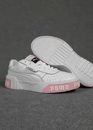 Жіночі кросівки puma cali білі з рожевим6 фото