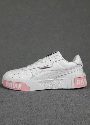 Жіночі кросівки puma cali білі з рожевим5 фото