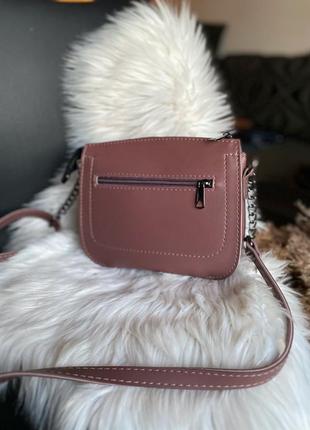 Бузкова рожева пудра жіноча сумка на довгому ремінці zara2 фото