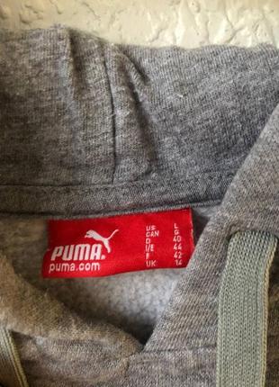 Худи кенгуру подростковое puma серое с начесом / худі кенгуру підліткове кофта кофточка4 фото